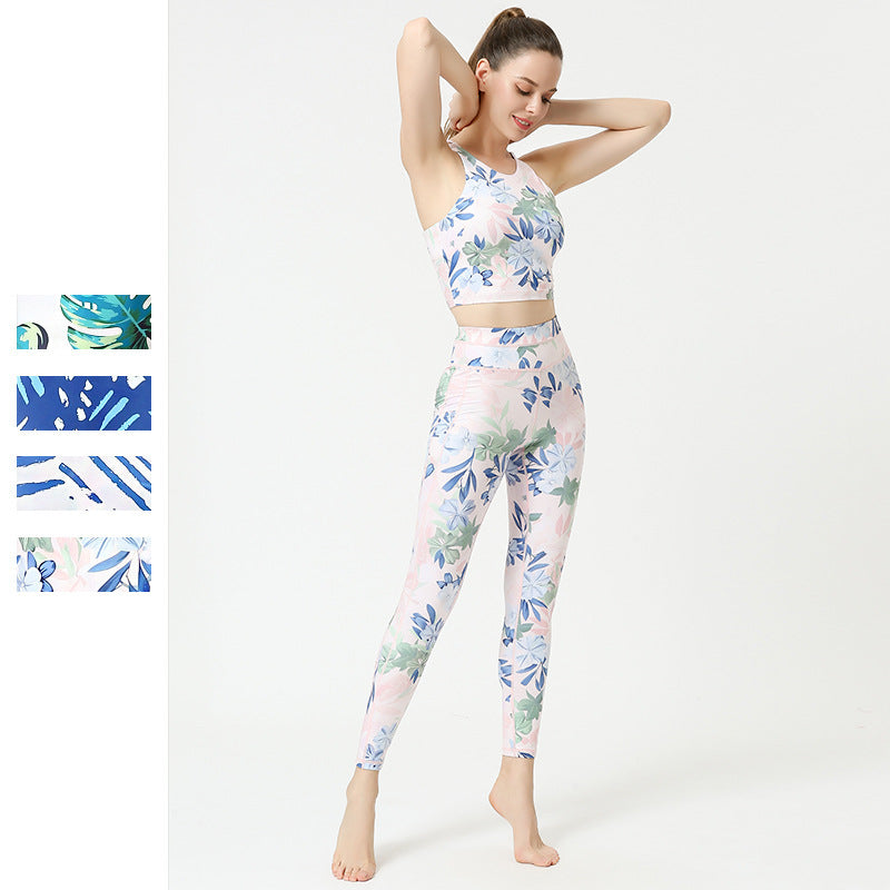 Women's Sling Print Yoga Suit